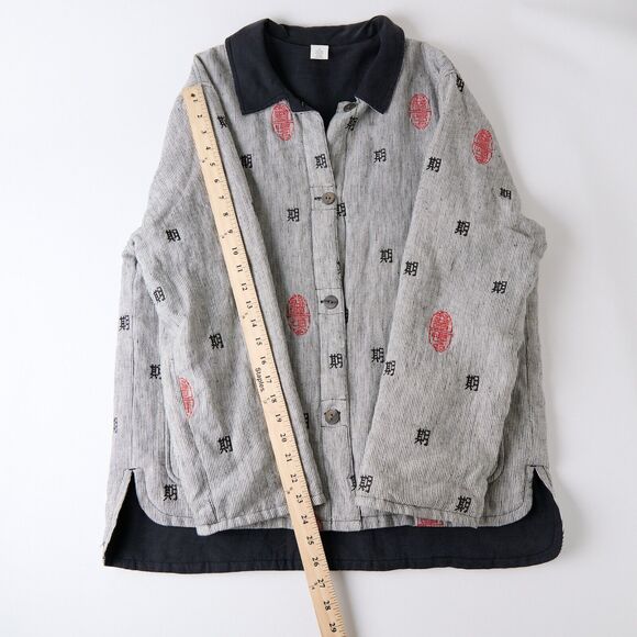 Wildroot Womens L Reversible Linen Silk Jacket & Top Set Lagenlook Embroidered - Picture 8 of 16